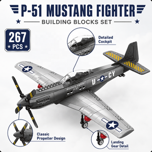 Série de jouets de construction P-51 <span class=keywords><strong>Mustang</strong></span> Fighter Aircraft pour les importateurs en gros, les magasins de cadeaux et les détaillants de jouets éducatifs - Product Image 1