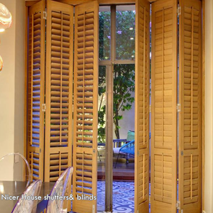 Persiane Orizzontali in Legno Personalizzate per Interni, Persiane a Lamelle <span class=keywords><strong>Mobili</strong></span> in Legno, Persiane in PVC Stile Plantation - Product Image 5