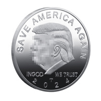 Moneda Conmemorativa de Metal 2024, Moneda de Recuerdo con Temática de Salvar América, Decoración de Escritorio Grabada por Ambas Caras