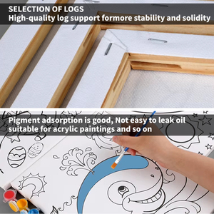 Panwenbo Bộ tranh canvas tự làm 24*30cm vải bạt kéo dài kèm cọ bộ tranh nghệ thuật acrylic in sẵn - Product Image 3