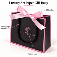 Sacs cadeaux en papier d'art de luxe personnalisés avec poignées en corde de coton et nœud en ruban pour l'emballage de boutiques, commandes en gros avec logo personnalisé