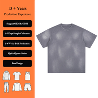 Camisetas Oversize de 250GSM para Hombre, Estilo Hip-hop, 100% Algodón, Lavado Ácido, Ajuste Holgado, Estilo Vintage de Moda
