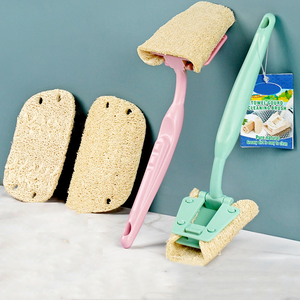 Long-<b>Handled</b> Detachable Household Dishwashing Brush Easy-to-Remove Dirt Kitchen Cleaning <b>Sponge</b> Loofah Wipe - Product Image 4