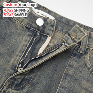 Manufacturers High Quality Wide Leg Denim <b>Overalls</b> Hip Hop Fashion Custom Print Washed Distressed Designer Vintage Baggy <b>Men</b> - Product Image 4