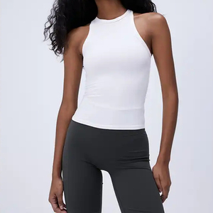 Canotte Bianche da Donna all'Ingrosso, <span class=keywords><strong>Canotta</strong></span> in Cotone <span class=keywords><strong>a</strong></span> <span class=keywords><strong>Costine</strong></span> Personalizzata per Donna - Product Image 4