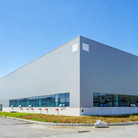 Entrepôt préfabriqué en structure métallique, atelier modulaire à grande portée, production industrielle lourde, résistant aux tremblements de terre et au feu