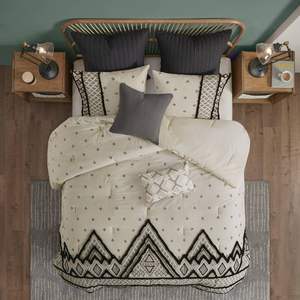 DB King and Queen Size Ensemble de couette 3 pièces en coton lin mélangé avec remplissage en PVC pour la chambre à coucher pour les vacances de Noël - Product Image 2