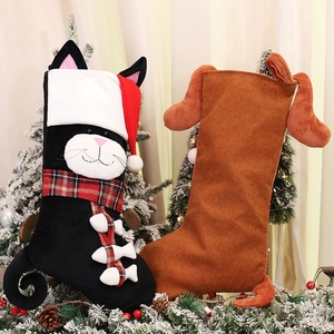 3D Animal Christmas Stockings Plush Dog Cat Hanging <b>Tree</b> Ornaments with Candy <b>Bags</b> for Display Decor Festive Party Supplies - Product Image 4