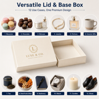 Caja de Presentación Rígida de Alta Gama, Impresión de Logotipo Personalizada, Estuche de Papel Hecho a Mano para Soluciones de Empaque de Accesorios Cosméticos