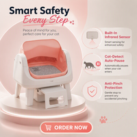 PetPivot AS12 Lite Beige Rose Bac à litière automatique intelligent pour chat, plastique écologique, contrôle des odeurs et nettoyage facile pour toutes les tailles de chats