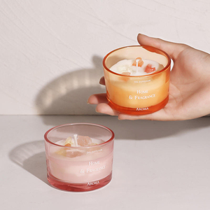 Factory Direct Custom Multicolored Clear Glass Jar 5oz Eco Friendly Aroma Wax Fragrant Stone Decor Scented <b>Candle</b> for Gift - Product Image 3