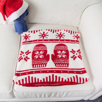 Housse de coussin personnalisable en tricot géométrique vintage de Noël avec fermeture éclair pour la décoration de la maison et de l'hôtel