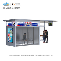 Abri bus fermé avec banc à prix d'usine Abri arrêt de bus climatisé Abri bus chauffant avec poubelle et écran LED