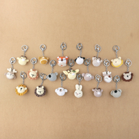 Crochet fait main tête d'ours Crochet porte-clés coton Crochet meulage dents anneau mignon bâton jouet gros porte-clés animal populaire