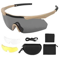 Lunettes tactiques résistantes aux chocs avec 3 lentilles interchangeables, sports de plein air, cyclisme, moto, lunettes de tir unisexes