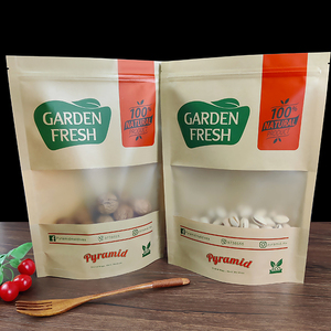 Tùy chỉnh in vật liệu composite Zip khóa kraft giấy Dây Kéo Túi đứng lên túi với cửa sổ cho các loại hạt đồ ăn nhẹ trà - Product Image 1