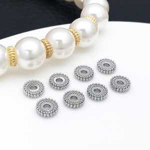 Zinc Alloy Bead <b>Spacer</b> Rings Gold Silver White Plated For DIY Jewelry Making 8mm Round Beading Supplies - Product Image 2