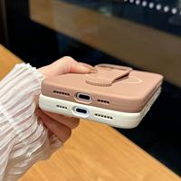 Nouvelle coque de téléphone portable magnétique invisible pour iPhone 16 15 17 Pro Max 14 13, coque arrière en silicone rotative avec cordon