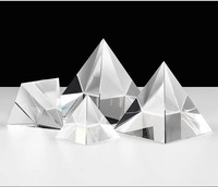 Kleine natürliche polierte Kristall Handwerk 3d Home Decor Zubehör Ägypten kristall klare Dekor Pyramide Plexiglas Würfel Souvenirs