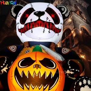 4ft Kinh Dị Halloween Inflatable <span class=keywords><strong>Panda</strong></span> bí ngô kỳ nghỉ trang trí Inflatable ma mặt với LED ánh sáng nhà máy giá bán buôn - Product Image 6