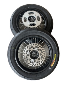 1.85*12インチアイアンリムホイールタイヤセット電気オフロードダートバイク90/90-12タイヤケーシングケン * ホイール - Product Image 2