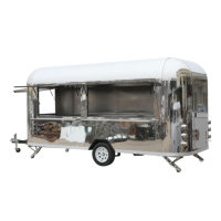 Nouvelle remorque de cuisine mobile en acier inoxydable pour sushis, BBQ, restauration rapide et snacks, résistante à la rouille