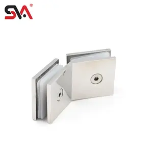 SVA-019酒店浴室不锈钢抛光钢化玻璃门夹淋浴门玻璃夹英寸公制测量系统
