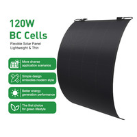 Panneau solaire flexible étanche 200W 18V ETFE entièrement noir HPBC, panneaux solaires flexibles 100W 120W pour camping-car et marine, fabricant