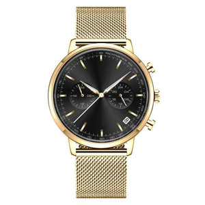 Montre pour homme en vente flash, <span class=keywords><strong>Seiko</strong></span> 43 mm, luxe, mode, élégante, minimaliste, quartz analogique, bracelet en acier inoxydable, chronographe étanche - Product Image 3