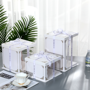 Fabbrica diretta Semi trasparente coperchio di carta torta Eco Friendly imballaggio in cartone per la consegna di dolci da forno - Product Image 6