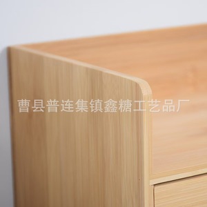 Boîte de rangement de bureau en bambou avec tiroirs, couleur bois naturel, organiseur de cosmétiques, armoire de rangement multi-niveaux - Product Image 5