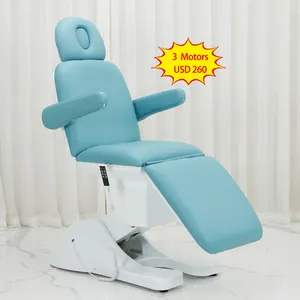 Cama De Masaje Custom Luxury Professional Cosmetic Beauty Facial Lash Salon Chair 3 Motor Electric Massage Table Bed