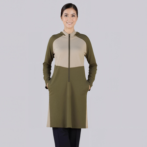 Kilang Jahit Pukal OEM Muslimah Casual Sports Hoodie Labuh Set Breathable Knitted Fabric Ex-factory Price Menutup Aurat OEM - Product Image 1