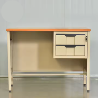 Meuble de bureau en acier démontable, structure métallique et plateau en bois, table d'ordinateur en métal de haute qualité avec tiroir pour l'école