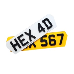 <span class=keywords><strong>Placa</strong></span> <span class=keywords><strong>de</strong></span> Matrícula Hexagonal Personalizada Estilo Reino Unido, Acabado Cromado Acrílico 4D, <span class=keywords><strong>Placa</strong></span> <span class=keywords><strong>de</strong></span> Exhibición para Automóvil, 52x11cm, Grosor <span class=keywords><strong>de</strong></span> 1-1.5mm, OEM - Product Image 1