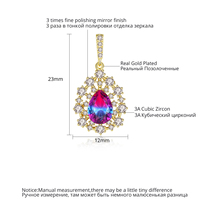 LUOTEEMI Anting-Anting Menjuntai Panjang Bunga Kecil Elegan Pernikahan Pengantin Wanita Warna Ganda Perhiasan Modis
