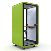 Cabine de bureau acoustique insonorisée OMNI moderne avec ventilation intégrée, design modulaire, lumière LED à détecteur de mouvement