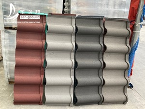 Tuiles de toiture en acier galvanisé <span class=keywords><strong>aluminium</strong></span> 0,45 mm, matériau de construction, tuiles de toiture en métal revêtues de pierre en vente - Product Image 6