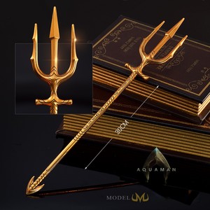 Productos Ecológicos 2024, Réplica del Tridente de Aquaman, Modelo de Aleación de Zinc, Accesorio Dorado para Bolsos - Product Image 2
