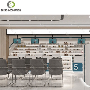 Exhibidor de Cosméticos Moderno para Salones de Belleza y Tiendas de <span class=keywords><strong>Uñas</strong></span>, con Iluminación LED, Fácil de Montar, 5 Estantes, Color Naranja - Product Image 4