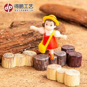 Ornements en résine en forme de souche d'arbre, tricolores, ronds, décoration d'intérieur, artisanat artistique D1398 - Product Image 3