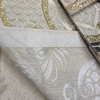 Tissu pour rideaux et ameublement en jacquard tissé teint en fil Lurex de style européen, très résistant, 100 % polyester