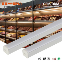 Éclairage LED magnétique en aluminium et PC à indice de rayonnement élevé pour armoires de magasins de proximité, cuisines et intérieurs de buffets