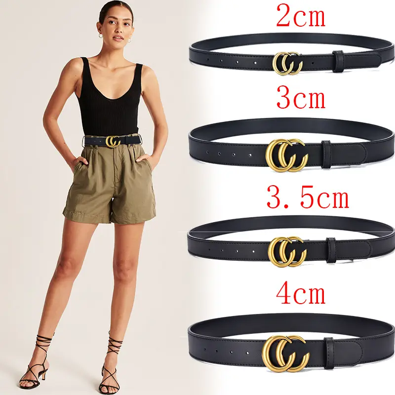 Wholesale Female High Quality PU Leather Letter Fashion CC Buckle Belt For Lady Woman Waist Belt Fashion Designer belt