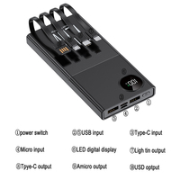 Banque d'alimentation portable 20000 mAh personnalisée 120W câble de charge 4 en 1 intégré banques d'alimentation à charge rapide pour téléphone 20000 mah Powerbank