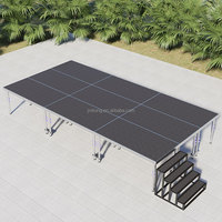 Plataforma de Escenario Móvil con Estructura de Iluminación Rectangular de Acero y Aluminio Portátil con Dimensiones Personalizables para Exhibición