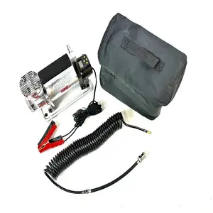 Mini compresor de aire de metal con pinza de cocodrilo, inflador de neumáticos portátil, calibre digital de 12V y 200psi