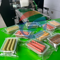 Machine d'emballage horizontale automatique pour biscuits et gâteaux, modèle 350, avec alimentation numérique par film plastique et fonction d'extraction des fumées