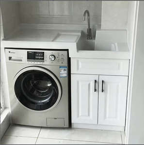 Évier de <span class=keywords><strong>lavage</strong></span> intégré en pierre de quartz avec planche à laver, lavabo moderne pour usage hôtelier et scolaire, lavabo combiné - Product Image 4