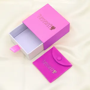 Papel de logotipo impresso personalizado, caixa de embalagem de joias de ponta alta para meninas